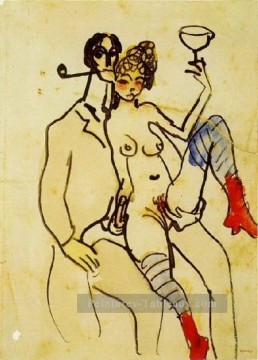 Angel Fernandez Soto avec la femme Angel sexe Pablo Picasso Peinture à l'huile